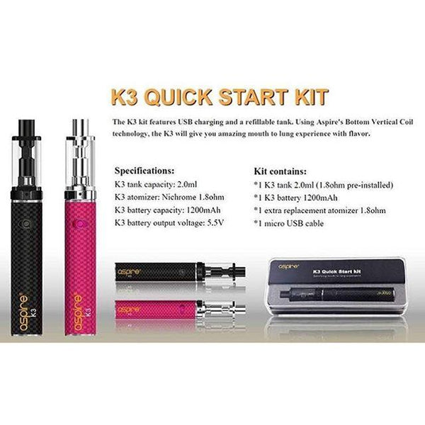 Aspire K3 Starter Kit in Black and Pink