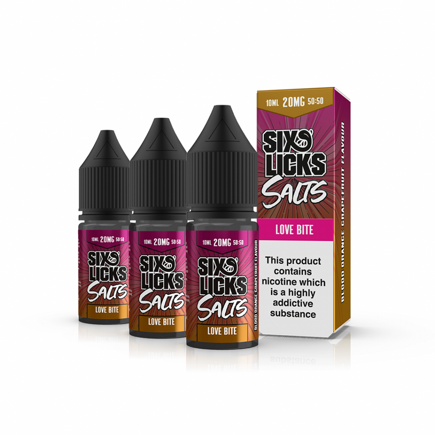 Six Licks Nic Salts Love Bite 10mg 20mg 10ml