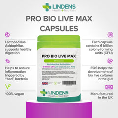 Pro Bio Live Max 6 Billion CFU Veg Capsules 100 Capsules