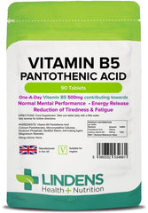 Vitamin B5 Pantothenic Acid 500mg Tablets 90 Tablets