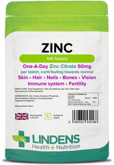 Zinc Citrate 50mg Tablets 100 Tablets